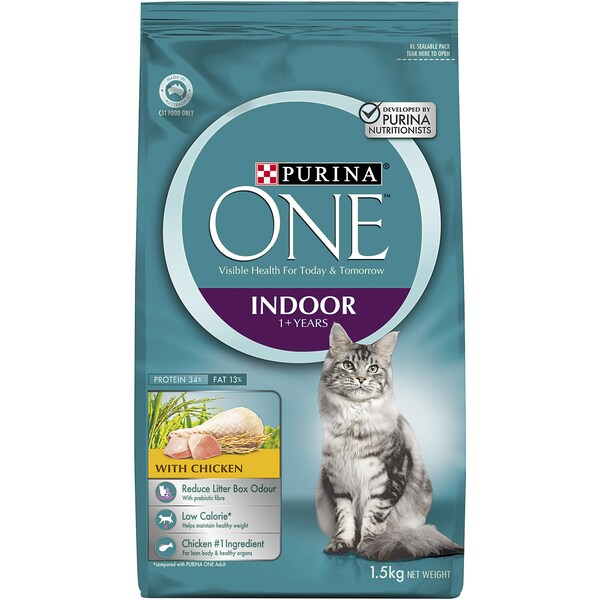 Purina One Adult Indoor Chicken Dry Cat Food 1.5kg