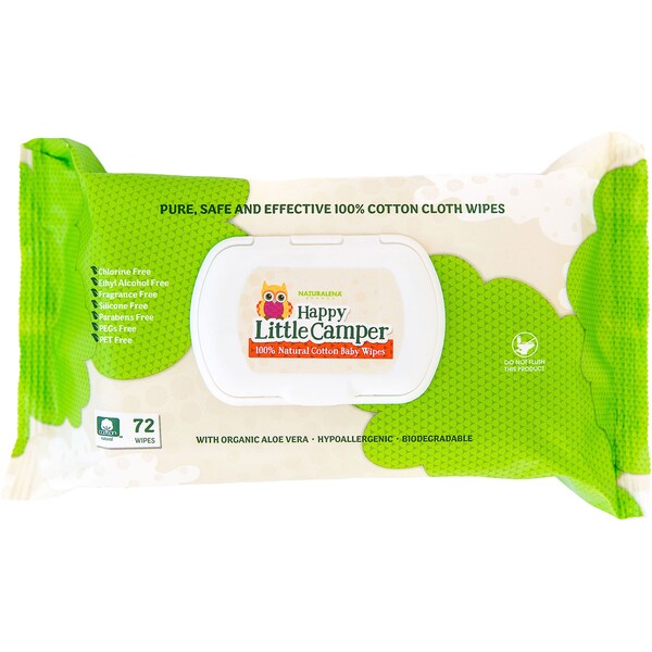 Happy Little Camper 100% Cotton Baby Wipes Baby Wipes 72 pack