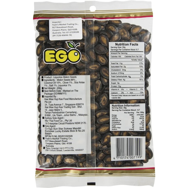 Ego Liquorice Melon Seed 200g