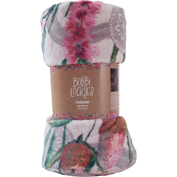Bobbi Lockyer Throw Blanket Pink Floral each