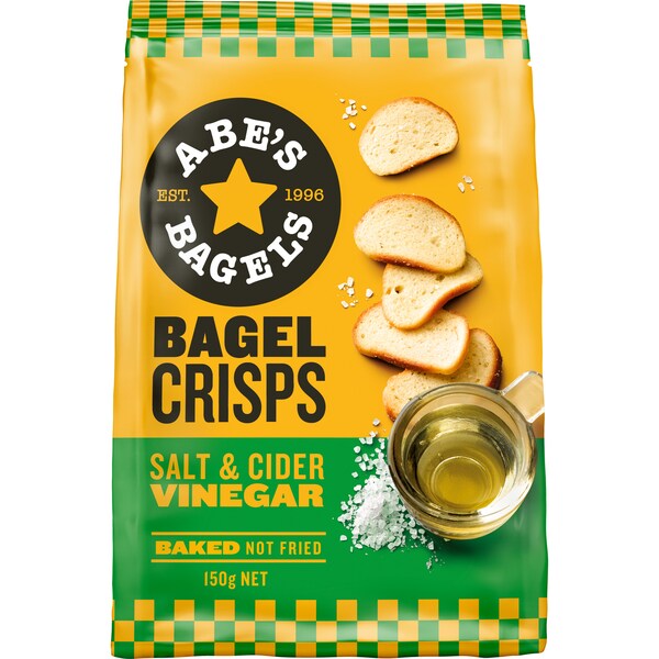 Abe's Bagels Crisps Salt & Vinergar 150g