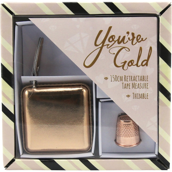 You're Gold Tape Measure And Thimble 2 Pack