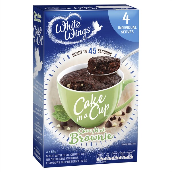 White Wings Cake In A Cup Choc Mint Brownie 220g