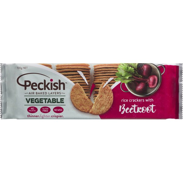 Peckish Rice Cracker Vegetable Beetroot 100g