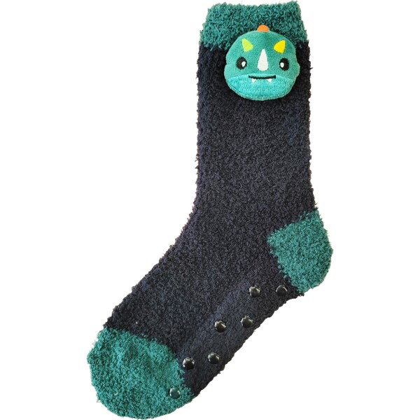 Kids Novelty Socks With Grip Dinosaur 9-12 each
