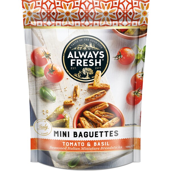 Always Fresh Mini Baguette Tomato & Basil 100g