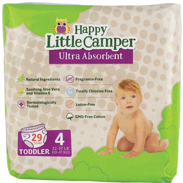 Happy Little Camper Toddler Natural Nappies 29 pack
