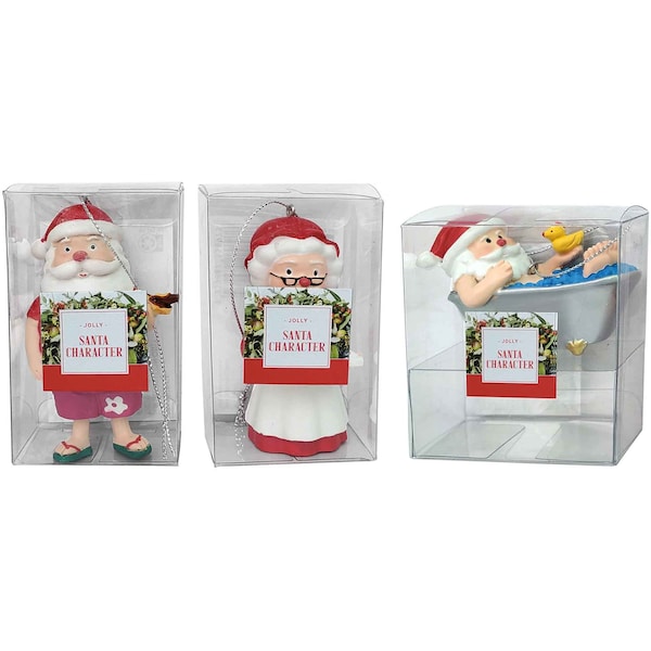 Christmas Jolly Santa Characters Assorted Each