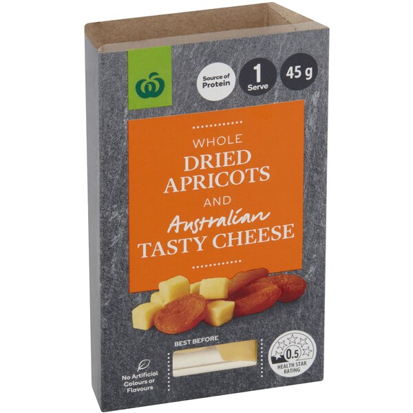 Woolworths Tasty Cheese Cubes & Whole Dried Apricots 45g