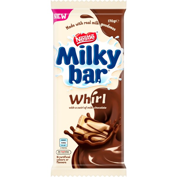 Nestle Milkybar Whirl Chocolate Block 170g