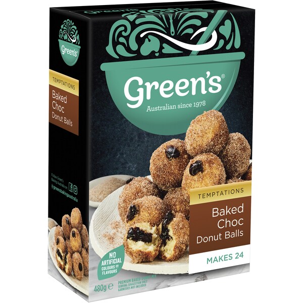 Green's Choc Filled Donut Balls 480g