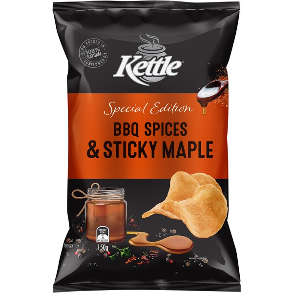 Kettle Bbq Maple Falvoured Chips 150g