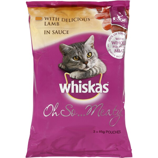 Whiskas Adult Cat Food Oh So Delicious Lamb 255g