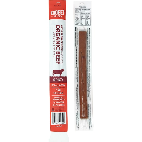 Kooee Organic Beef Sticks Spicy 25g
