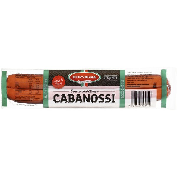 D'Orsogna Cabanossi Bocconcini 175g