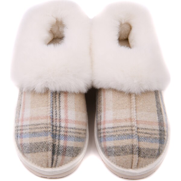 Ladies Moccasin Faux Fur Slippers Assorted each