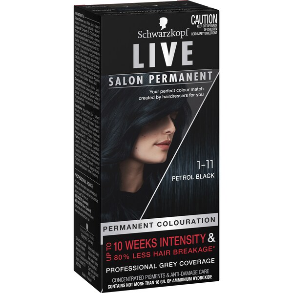 Schwarzkopf Live Salon Permanent Colour 3.44 Petrol Black Each