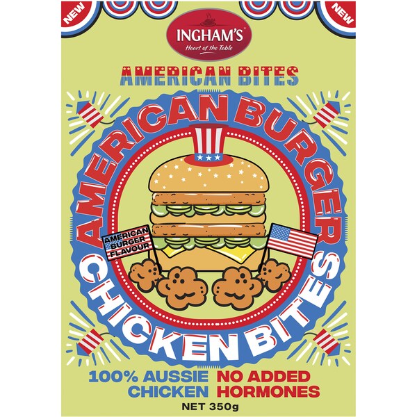 Ingham's American Burger Chicken Bites 350g