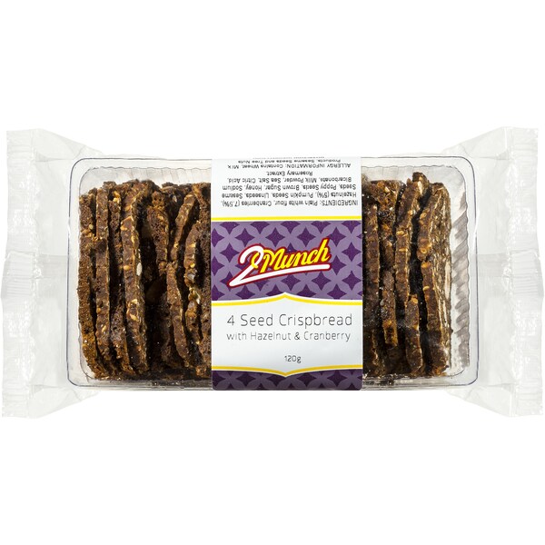 2 Munch 4 Seed Crispbread With Hazelnut & Cranberry 120g