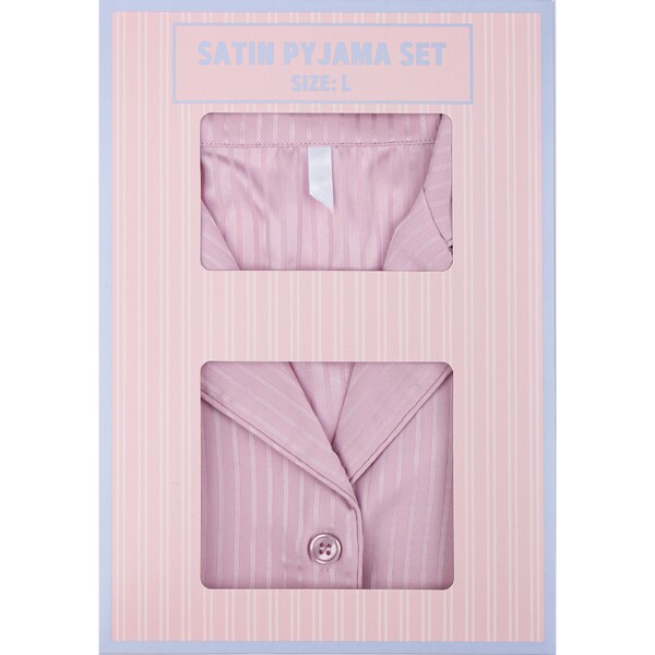 Ladies Satin Pyjama Set Pink Large each