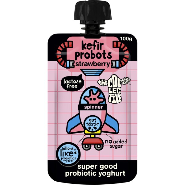 The Collective Plant Based Probiotic Kefir Kids Yoghurt Pouch Strawberry 100G