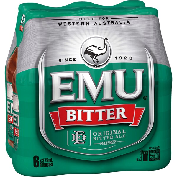 Emu Bitter Lager Cans 375mL x 6 pack