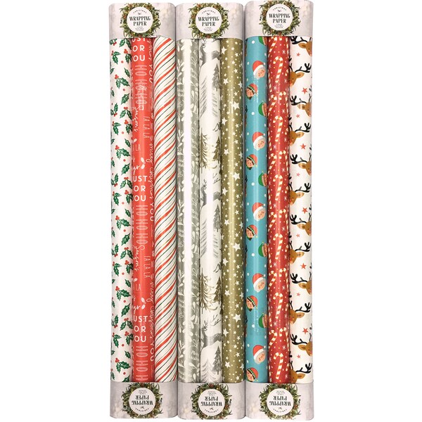 Christmas Wrapping Paper 3m Assorted 3 Pack