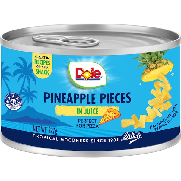 Dole Pineapple Pieces In Juice 227g