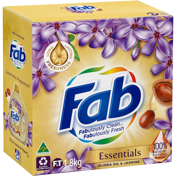 Fab Jasmine Essential Oils Laundry Detergent Powder 1.8kg