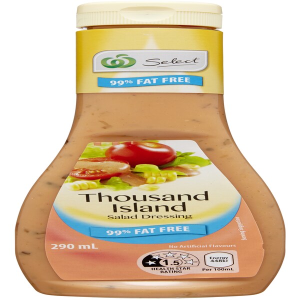 Woolworths Dressings 99% Fat Free Thousand Islands 290mL