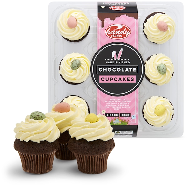Hand Finished Chocolate Cupcakes 9 Pack