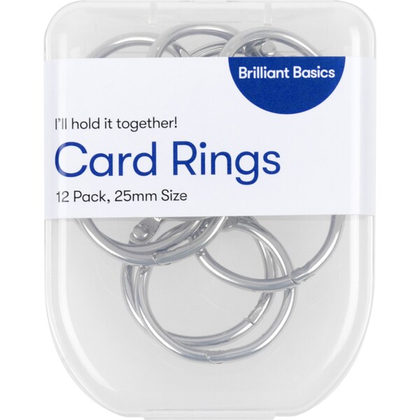 Brilliant Basics 25mm Card Ring Silver 12 pack