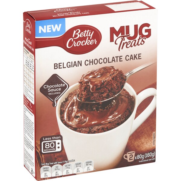 Betty Crocker Mug Treats Belgian Chocolate Cake 80g x 2 pack