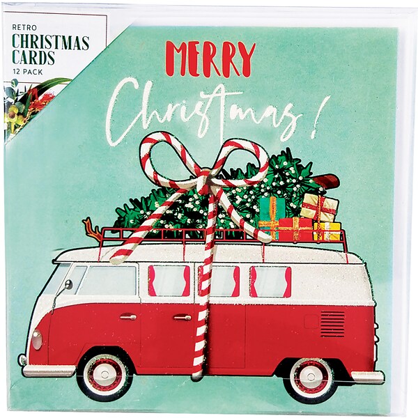 Christmas Retro Cards 12 Pack