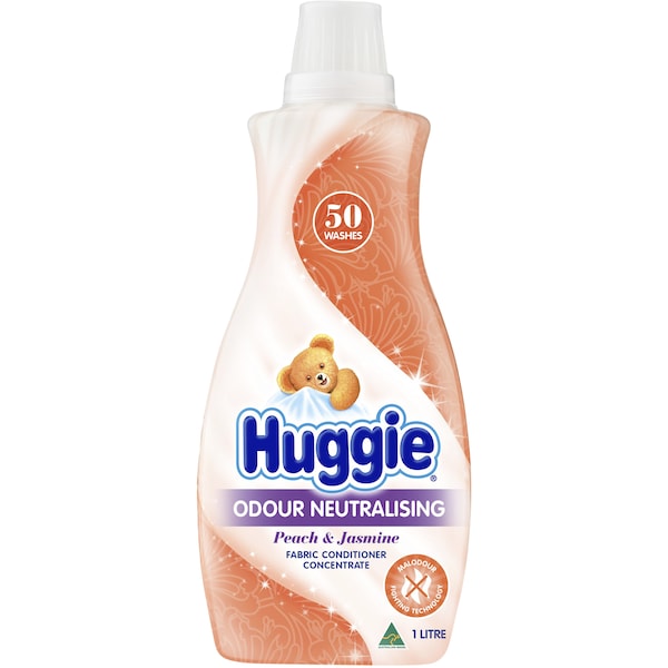 Huggie Odour Neutralising Fabric Softener Peach & Jasmine 1l
