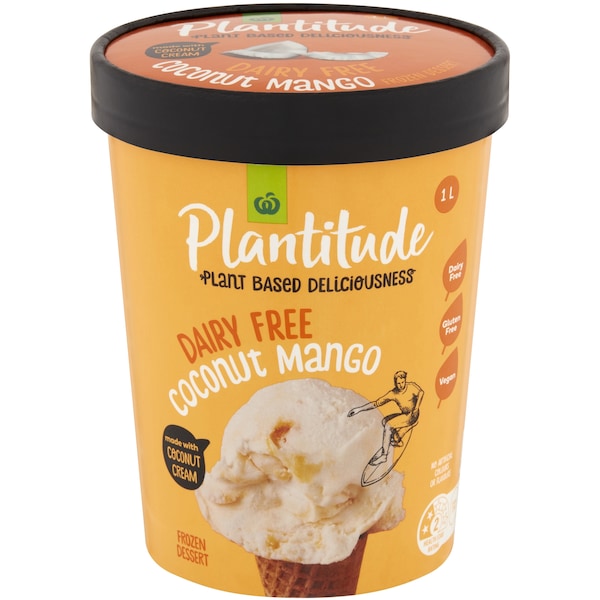 Woolworths Plantitude Coconut & Mango Frozen Dessert 1l