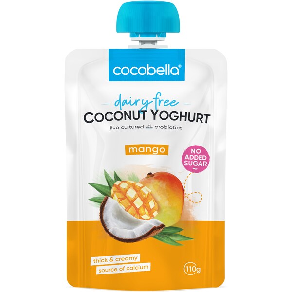 Cocobella Dairy Free Coconut Yoghurt Pouch Mango 110g