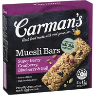 Carman's Muesli Bars SuperBerry Cranberry Blueberry & Goji