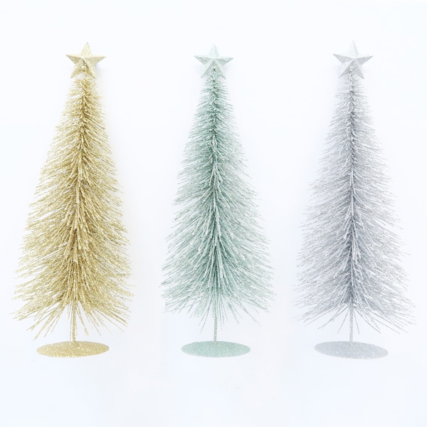 Christmas Glitter Tree Tabletop Assorted Each