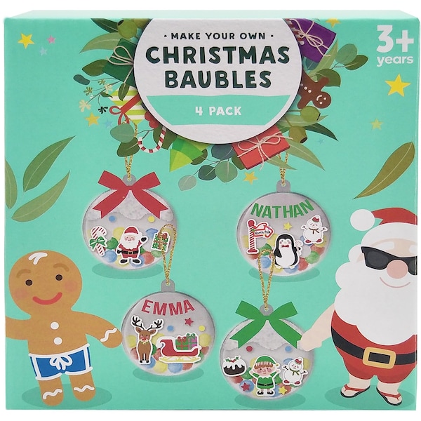 Christmas Make Your Own Bauble Kit 4 Pack