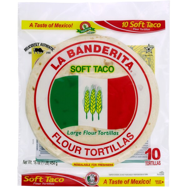 La Banderita Soft Taco Flour Tortillas 10 pack