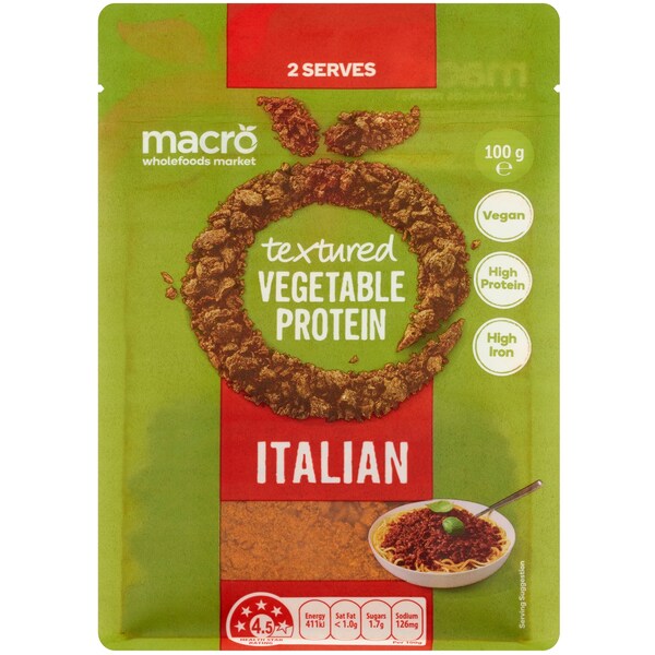 Macro Flavoured Textured Vegetable Protein Italian 100g