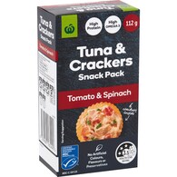 Woolworths Tuna & Crackers Snack Pack Tomato & Spinach
