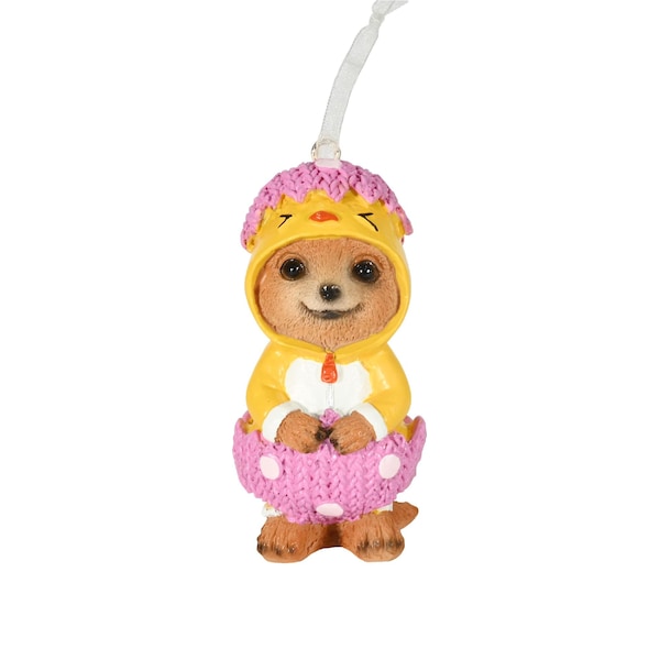 Mirabella Easter Meerkat Hanging Ornament Chick Onesie In Egg each
