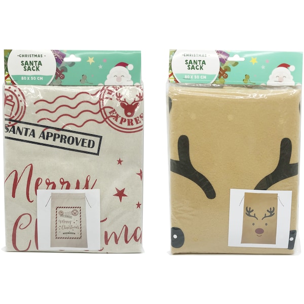 Christmas Santa Sack Assorted Each