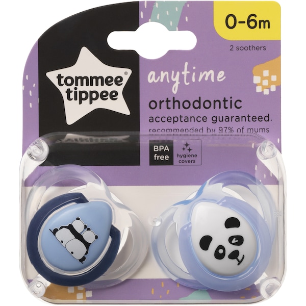 Tommee Tippee 2x 0-6m Any Time Soother 2 Pack