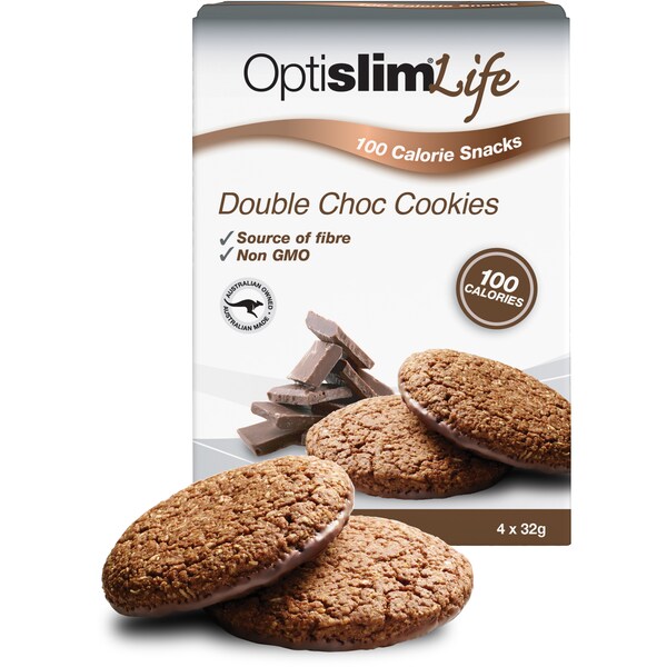 Optislim Life Double Choc Cookies 4 x32g