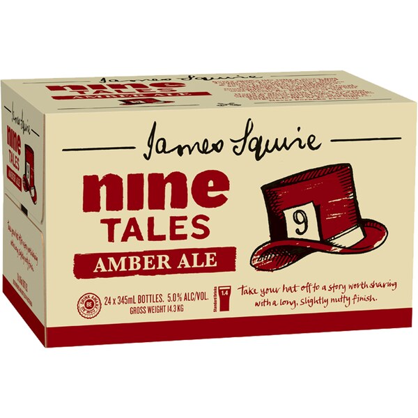 James Squire Nine Tails Amber Ale Bottles 345mL x 24 case