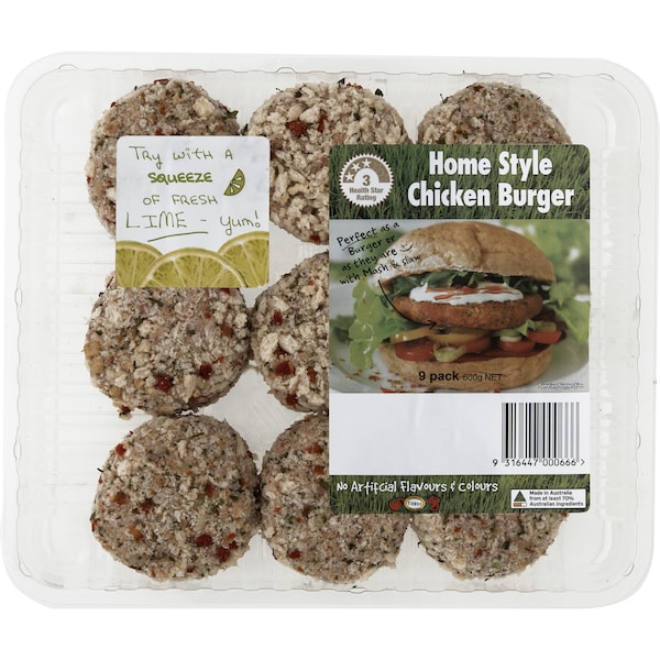 Fitzco Home Style Chicken Burgers 500g