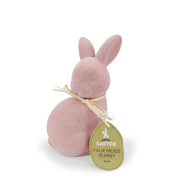 Easter Small Faux Moss Bunny Pink each